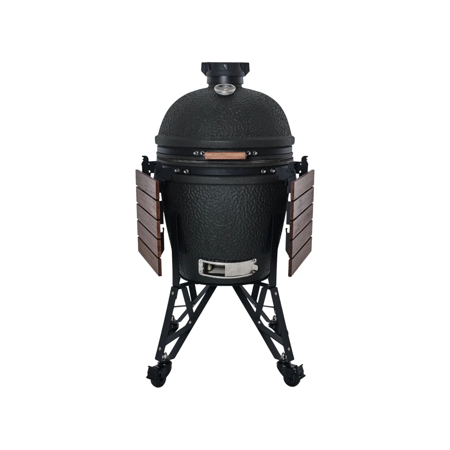 The Bastard ceramic kamado in the brand's signature dark finish