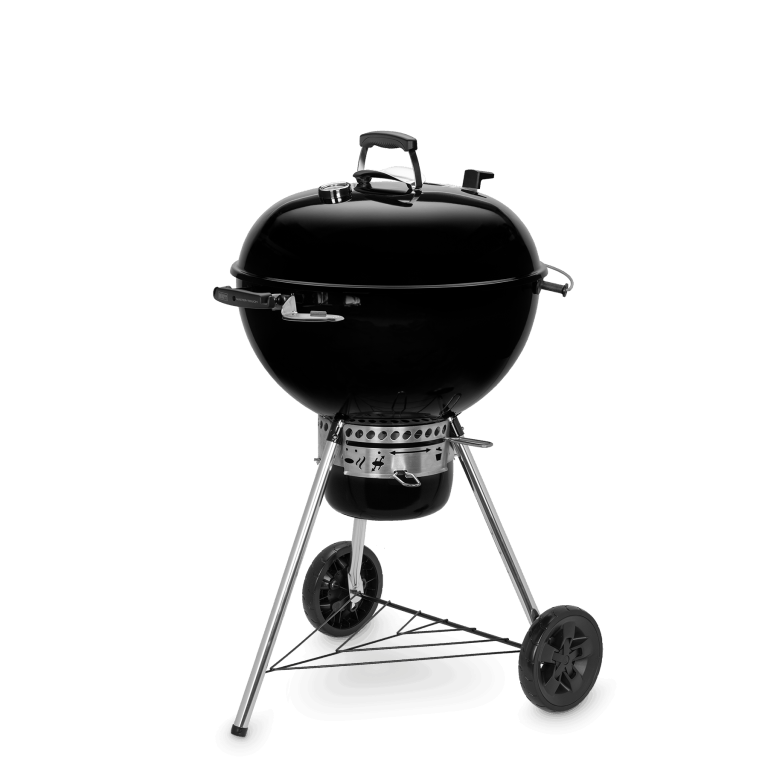 Weber Master-Touch GBS 57cm charcoal kettle with the lid on, on a white background.